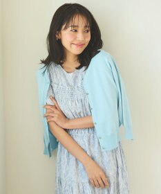 Feroux 【洗える・接触冷感・UVカット】ハートボタン7分袖 カーディガン