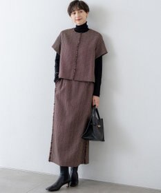 23区 【洗える】ツイーディーカラーミックス ハーフスリーブ ブラウス