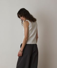 GRACE CONTINENTAL Uネックリブニットトップ