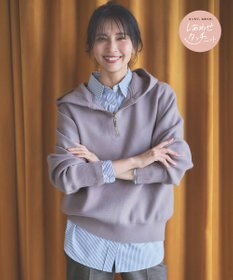 ANY 【洗濯機可】しあわせタッチハーフジップフーディー