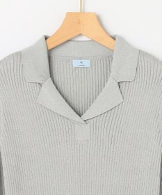 組曲 ラメリブポロ襟 ニット