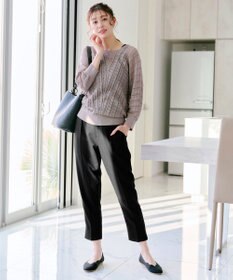 Tiaclasse 【洗える】麻調テーパードパンツ