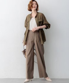 23区 リネンレーヨンストレッチ ワイドパンツ