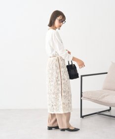 earth music&ecology モールレースラップスカート