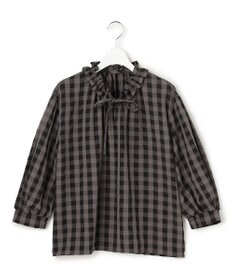 23区 L 【WEB&一部店舗限定】ブロックチェック フリル ブラウス