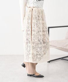 earth music&ecology モールレースラップスカート