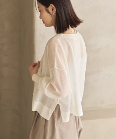 AMERICAN HOLIC ウォッシャブルショート丈シアーカーディガン