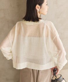 AMERICAN HOLIC ウォッシャブルショート丈シアーカーディガン