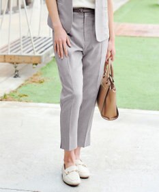 Tiaclasse 【洗える】麻調テーパードパンツ