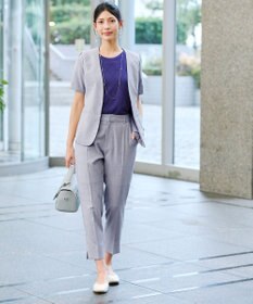 Tiaclasse 【洗える】麻調テーパードパンツ