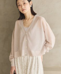 AMERICAN HOLIC ウォッシャブルショート丈シアーカーディガン