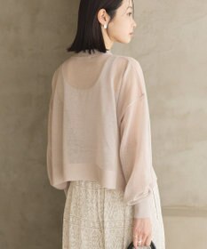 AMERICAN HOLIC ウォッシャブルショート丈シアーカーディガン