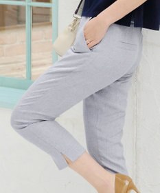 Tiaclasse 【洗える】麻調テーパードパンツ