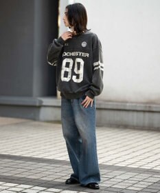 WEGO 【ユニセックス着用ITEM】ケミカルウォッシュナンバリングプルオーバー