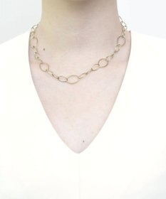 monshiro オーバルチェーンショートネックレス