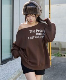 WEGO 裏起毛2WAYグラフィックワンショルBIGスウェット