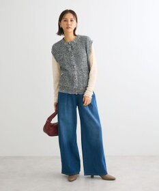 Green Parks シルバーボタンクルーネックベスト