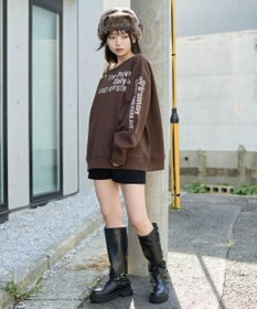 WEGO 裏起毛2WAYグラフィックワンショルBIGスウェット