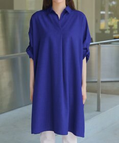 Tiaclasse 【洗える】麻ライクスキッパーシャツチュニック