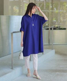 Tiaclasse 【洗える】麻ライクスキッパーシャツチュニック