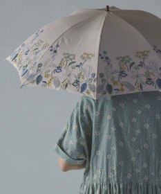 AND WOOL 〈一級遮光生地・晴雨兼用〉筆記帳刺繍の日傘 （長傘タイプ）