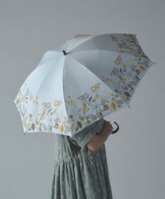 AND WOOL 〈一級遮光生地・晴雨兼用〉筆記帳刺繍の日傘 （長傘タイプ）