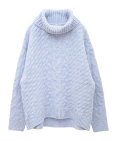 Green Parks ケーブル編みハイネックニット