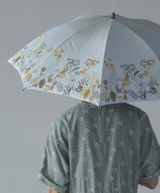 AND WOOL 〈一級遮光生地・晴雨兼用〉筆記帳刺繍の日傘 （長傘タイプ）