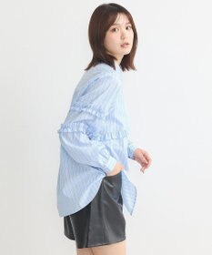 earth music&ecology レギュラーカラーフリルシャツ