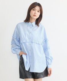 earth music&ecology レギュラーカラーフリルシャツ