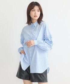 earth music&ecology レギュラーカラーフリルシャツ