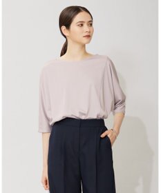 ICB 【洗える】トリアセサテンスムース 5分袖プルオーバー