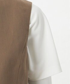 23区 【エステータ】ウールリネン アシンメトリーボタン ベスト