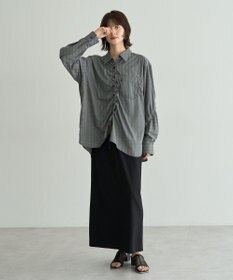 YECCA VECCA ドロストデザインギャザーシャツ