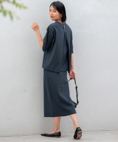 23区 【ご好評につきカラー追加/洗える】ヴィスコースストレッチ バックデザイン ニット