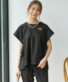 組曲 S 【接触冷感・UVケア】ライトアムンゼンジャージー フリルブラウス