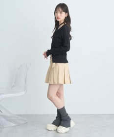 earth music&ecology シルバーボタン透かし編みニットカーディガン