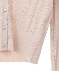 earth music&ecology シルバーボタン透かし編みニットカーディガン