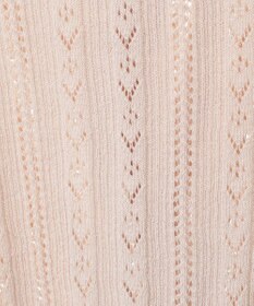 earth music&ecology シルバーボタン透かし編みニットカーディガン