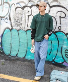 WEGO 【ユニセックス着用ITEM/2点SET】アクセ付きグラフィックアンサンブルT（LS）