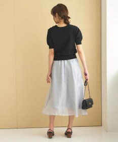 Feroux 【ご好評につき今季も登場！】チュールコンビパフスリーブ ニット