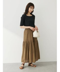 Green Parks 前後２ｗａｙリブ５分袖プルオーバー