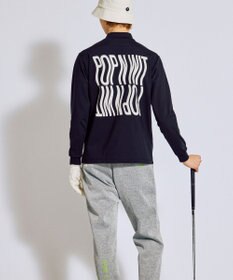PW CIRCULUS 【裏起毛であたたか】【MEN】WAVY LOGO  裏起毛ロングスリーブモックネックT ゴルフ