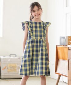 組曲 KIDS 【110-140㎝】チェックフリル ワンピース