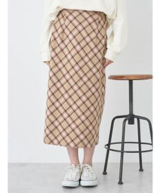 earth music&ecology チェック柄ナロースカート
