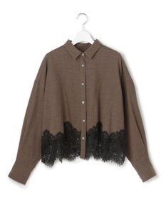 23区 S 【GOLD LABEL】ソフトサキソニー レースコンビ シャツ