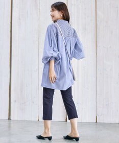 Tiaclasse 【洗える】パフ袖シャツチュニックブラウス