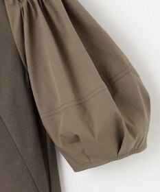 自由区 【洗える】コンビネーションシャーティング パフスリーブ カットソー