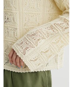 Green Parks 格子柄編みニットカーディガン