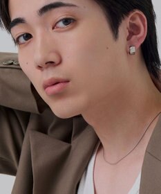 Phoebe 【金属アレルギー対応】ワンタッチワイドフープミニピアス(片耳)/サージカルステンレス シルバー